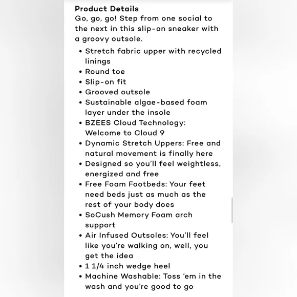 👟Bzees👟 Get Movin Slip On, Navy,6.5 Ladies NWT - Picture 8 of 8